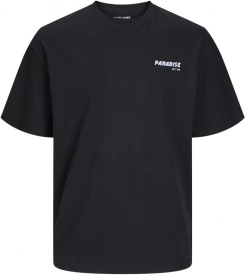 Jack & Jones Charge Crew Neck Printed T-Shirt Black - Herren-T-shirts - Herren-T-Shirts in großen Größen