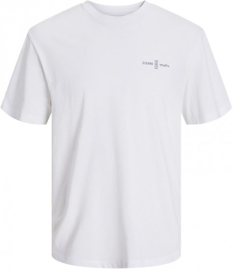 Jack & Jones Ayce Crew Neck T-Shirt White - Herren-T-shirts - Herren-T-Shirts in großen Größen