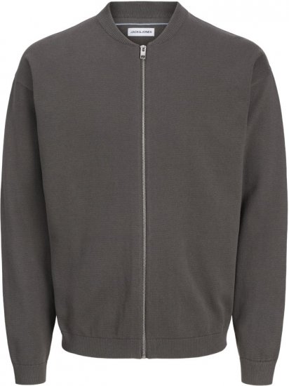 Jack & Jones Calvin Knit Bomber Zipper Sweater Grey - Herren-sweater und -hoodies - Herren-Sweater und -Hoodies in großen Größen