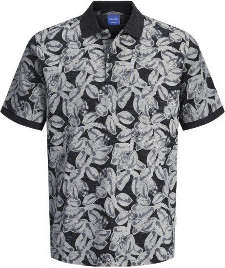 Jack & Jones Split AOP Print Polo Black - Polo-shirts für herren - Polo-Shirts für Herren in großen Größen