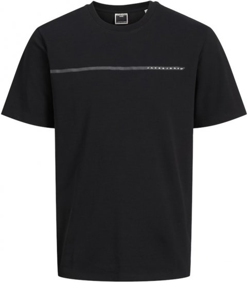 Jack & Jones FUSION Full Branding T-Shirt Black - Herren-T-shirts - Herren-T-Shirts in großen Größen