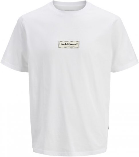 Jack & Jones Split Fakestitch Branding T-Shirt Bright White - Herren-T-shirts - Herren-T-Shirts in großen Größen