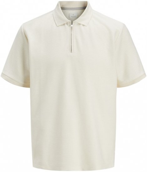 Jack & Jones Ronnie Polo with Zipper Bright White - Polo-shirts für herren - Polo-Shirts für Herren in großen Größen