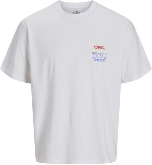 Jack & Jones Compact Crew Neck T-Shirt White - Herren-T-shirts - Herren-T-Shirts in großen Größen
