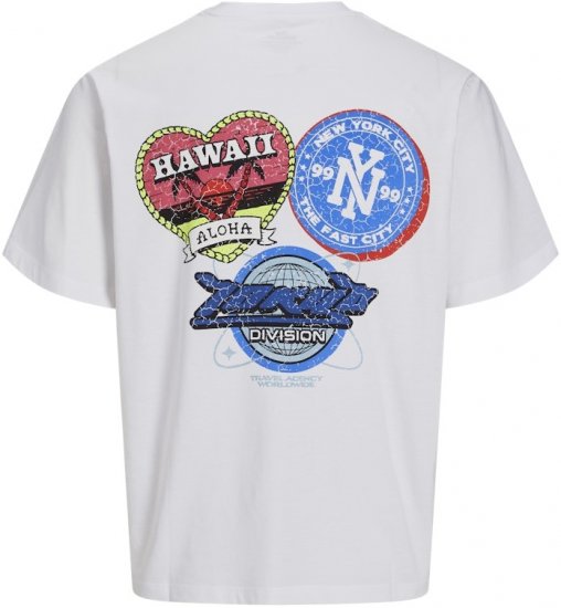 Jack & Jones Compact Crew Neck T-Shirt White - Herren-T-shirts - Herren-T-Shirts in großen Größen