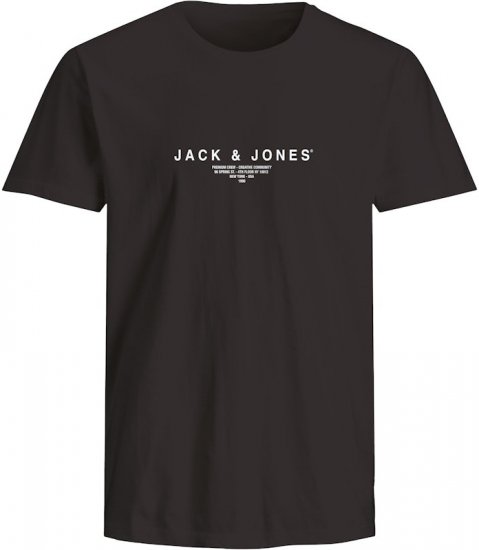 Jack & Jones Harris Crew Neck T-Shirt Black - Herren-T-shirts - Herren-T-Shirts in großen Größen