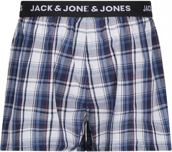 Jack & Jones Saigon Blue/Red Check Woven Boxers 3-Pack Navy Blazer - Herrenunterwäsche & bademode - Herrenunterwäsche & Bademode in großen Größen