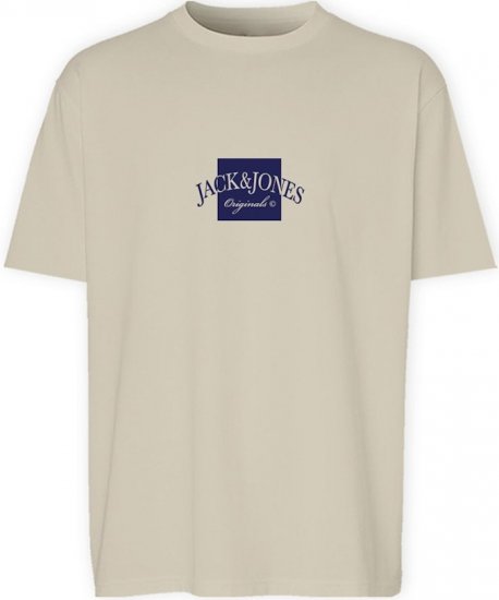 Jack & Jones Boston Crew Neck T-Shirt Antique White - Herren-T-shirts - Herren-T-Shirts in großen Größen