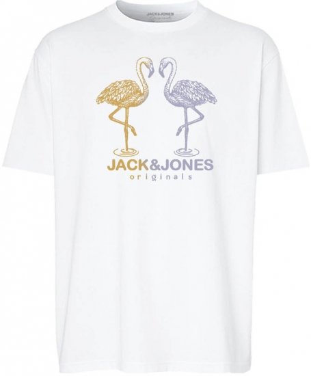 Jack & Jones Split Gradient Crew Neck T-Shirt Bright White - Herren-T-shirts - Herren-T-Shirts in großen Größen