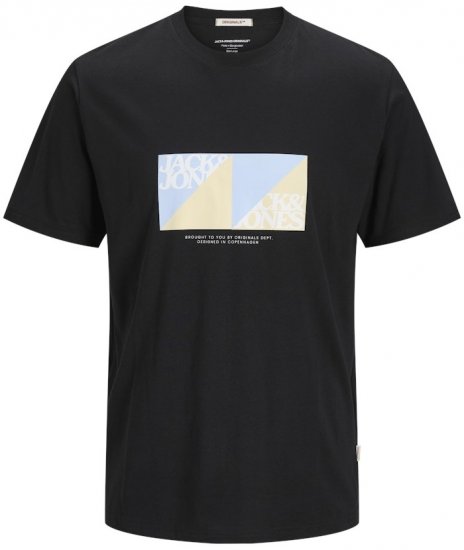 Jack & Jones Vira Branding Crew Neck T-Shirt Black - Herren-T-shirts - Herren-T-Shirts in großen Größen