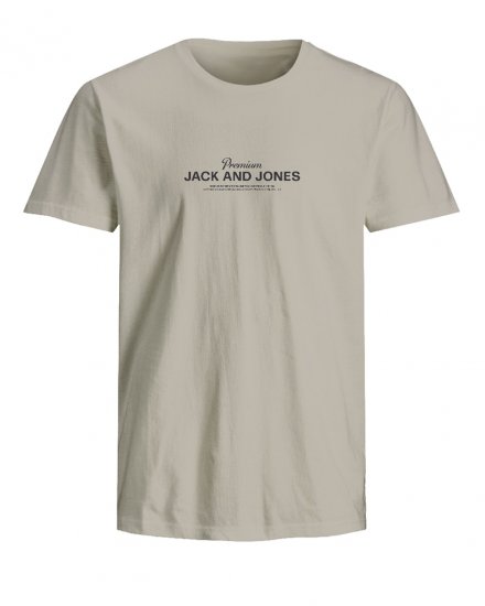 Jack & Jones Ferris Crew Neck T-Shirt Silver Lining - Herren-T-shirts - Herren-T-Shirts in großen Größen