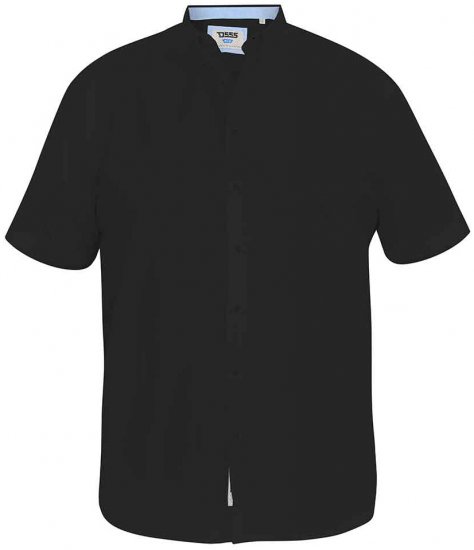 D555 James Short Sleeve Oxford Shirt Black - Herrenhemden - Herrenhemden in großen Größen