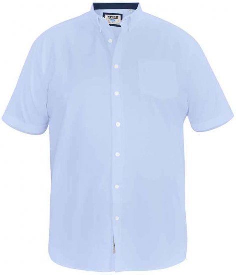 D555 James Short Sleeve Oxford Shirt Sky Blue - Herrenhemden - Herrenhemden in großen Größen