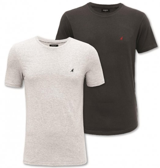 Kangol Jetta T-shirt Black/Grey 2-pack - Herren-T-Shirts in großen Größen - Herren-T-Shirts in großen Größen