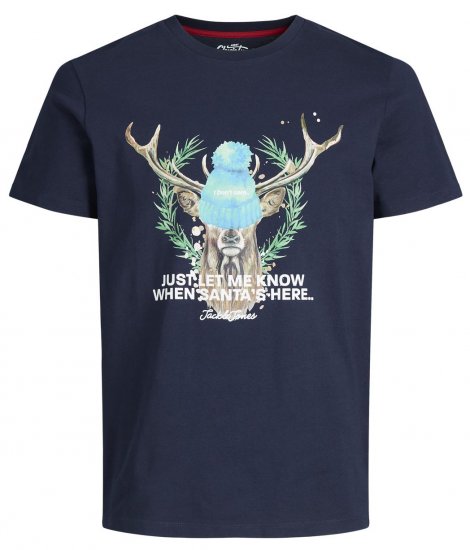 Jack & Jones JORANIMAL T-Shirt Navy - Herren-T-shirts - Herren-T-Shirts in großen Größen