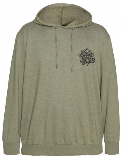 Jack & Jones Jorbrad Hoodie Dusty Olive - Herren-sweater und -hoodies - Herren-Sweater und -Hoodies in großen Größen
