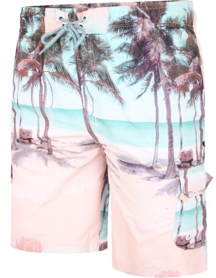 Kam Jeans 3000 Palm Print Cargo Swimshorts - Herrenunterwäsche & Bademode in großen Größen - Herrenunterwäsche & Bademode in großen Größen