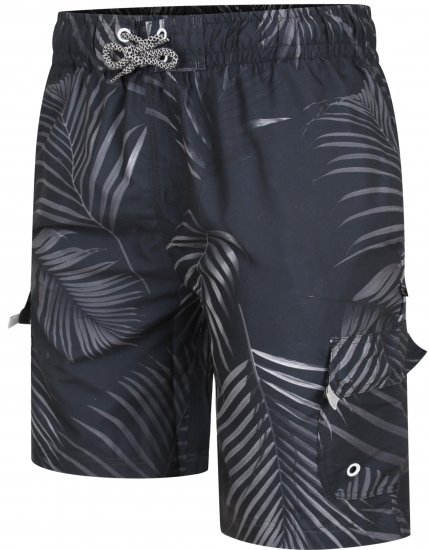 Kam Jeans 3002 Leaf Print Cargo Swimshorts - Herrenunterwäsche & Bademode in großen Größen - Herrenunterwäsche & Bademode in großen Größen