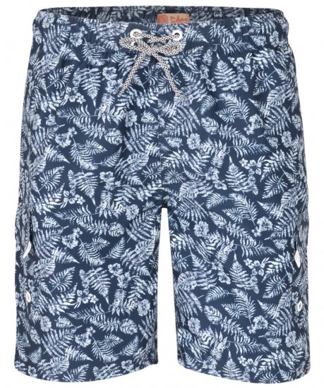 Kam Jeans Leaf Print Swim Shorts Navy - Herrenunterwäsche & bademode - Herrenunterwäsche & Bademode in großen Größen