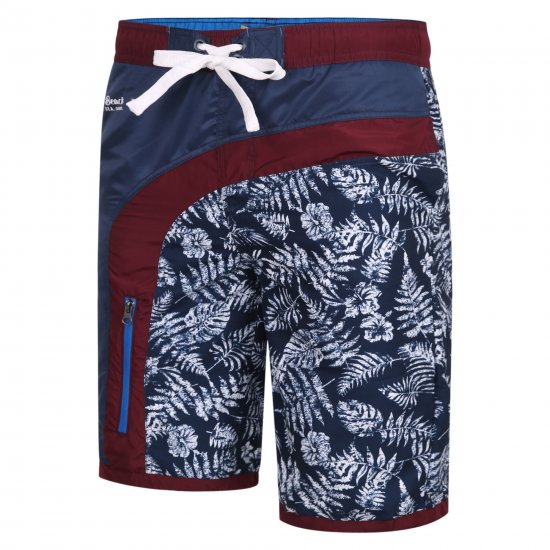 Kam Jeans 349 Leaf Print Swimmers Navy - Herrenunterwäsche & bademode - Herrenunterwäsche & Bademode in großen Größen