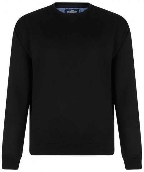 Kam Jeans Sweatshirt Black TALL SIZES - TALL-größen - Langgrößen für Herren