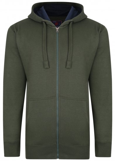 Kam Jeans Kapuzensweatjacke Olivgrün - Herren-sweater und -hoodies - Herren-Sweater und -Hoodies in großen Größen