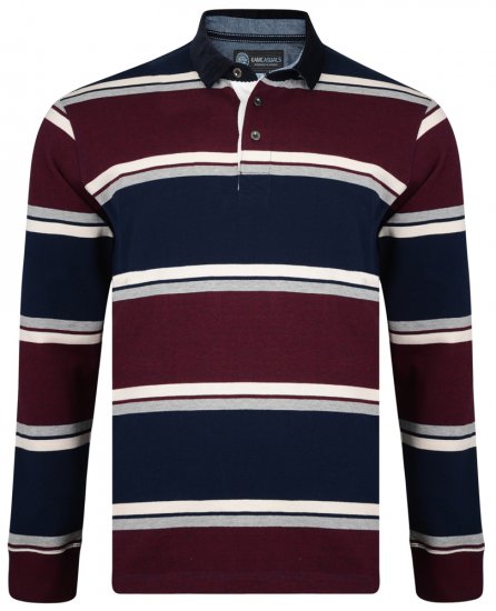 Kam Jeans 5242 Long Sleeve Polo Burgundy - Polo-Shirts für Herren in großen Größen - Polo-Shirts für Herren in großen Größen