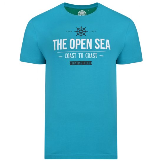 Kam Jeans 5254 Open Sea T-Shirt Light Blue - Herren-T-shirts - Herren-T-Shirts in großen Größen