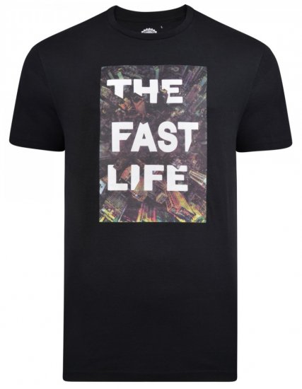 Kam Jeans 5258 Fast Life T-Shirt Black - Herren-T-shirts - Herren-T-Shirts in großen Größen