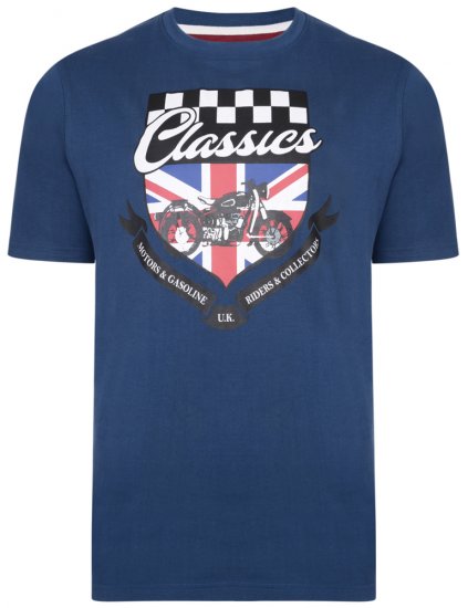 Kam Jeans 5280 T-shirt Navy - Herren-T-shirts - Herren-T-Shirts in großen Größen