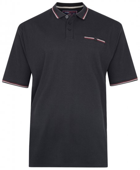 Kam Jeans 5291 Polo Black - Polo-shirts für herren - Polo-Shirts für Herren in großen Größen