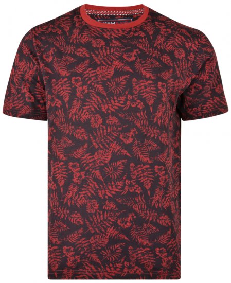 Kam Jeans 5305 T-shirt Burgundy - Herren-T-shirts - Herren-T-Shirts in großen Größen