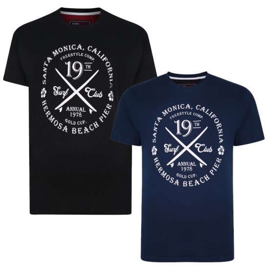 Kam Jeans 5331 Twin pack California Tee - Herren-T-shirts - Herren-T-Shirts in großen Größen