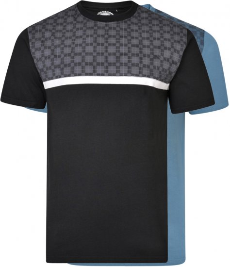Kam Jeans 5347 Twin pack T-shirt Black/Denim - Herren-T-Shirts in großen Größen - Herren-T-Shirts in großen Größen