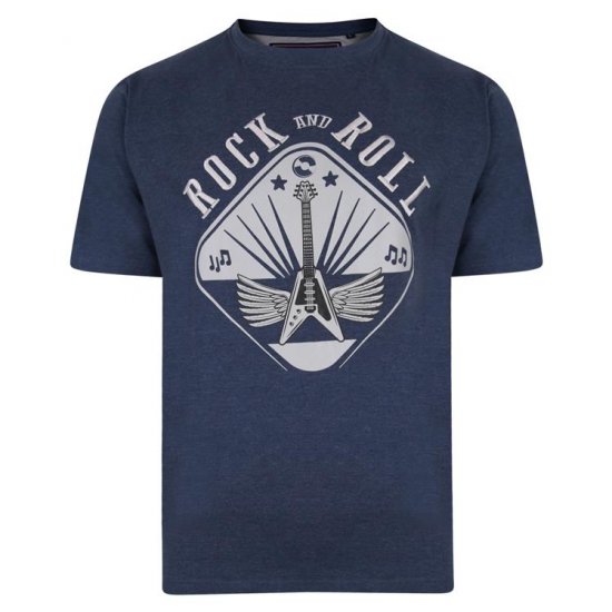 Kam Jeans 5349 Rock N Roll T-shirt Indigo - Herren-T-shirts - Herren-T-Shirts in großen Größen