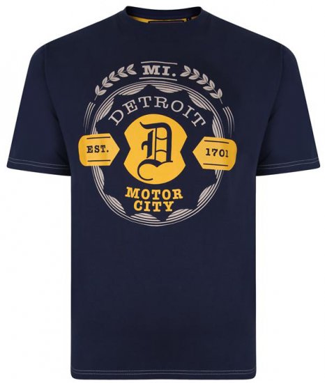 Kam Jeans 5350 Detroits Motors T-shirt Indigo - Herren-T-shirts - Herren-T-Shirts in großen Größen