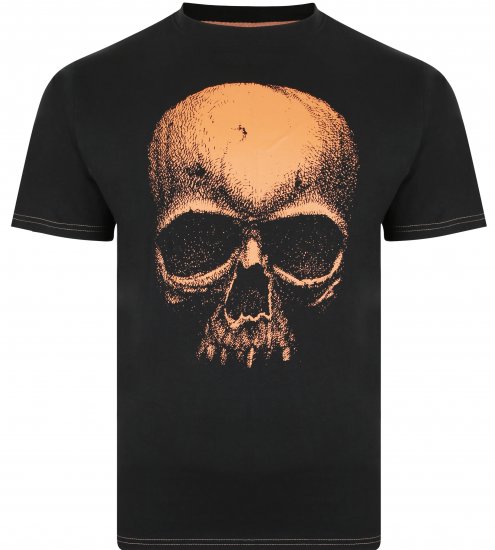 Kam Jeans 5374 Ghost Skull Print T-shirt Black - Herren-T-shirts - Herren-T-Shirts in großen Größen
