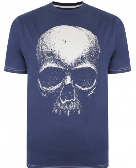 Kam Jeans 5374 Ghost Skull Print T-shirt Navy - Herren-T-shirts - Herren-T-Shirts in großen Größen