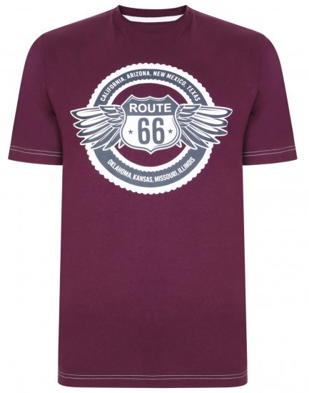 Kam Jeans 5388 Route 66 T-Shirt Purple - Herren-T-shirts - Herren-T-Shirts in großen Größen