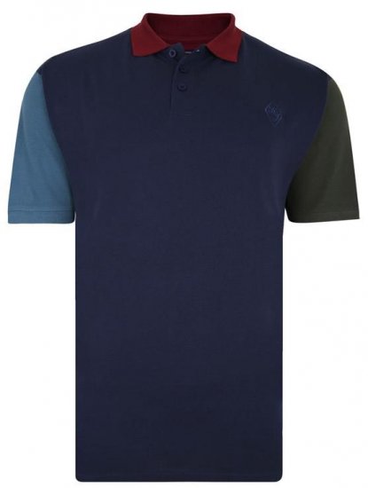 Kam Jeans 5437 Block Panel Pique Polo - Polo-shirts für herren - Polo-Shirts für Herren in großen Größen