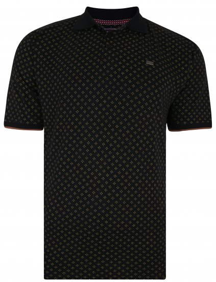 Kam Jeans 5440 Dobby Print Polo - Polo-shirts für herren - Polo-Shirts für Herren in großen Größen