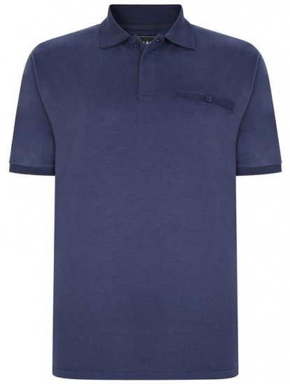 Kam Jeans 5450 Peach Finish Polo Navy - Polo-shirts für herren - Polo-Shirts für Herren in großen Größen