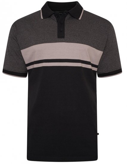 Kam Jeans 5462 Dobby Weave Polo Black - Polo-shirts für herren - Polo-Shirts für Herren in großen Größen