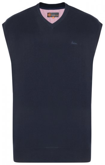 Kam Jeans V-neck Knitted Vest Navy - Herren-sweater und -hoodies - Herren-Sweater und -Hoodies in großen Größen