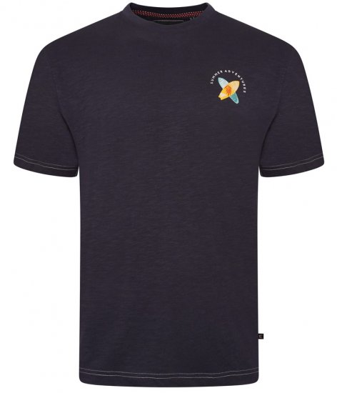 Kam Jeans 5709 Summer Adventure Print Tee Indigo - Herren-T-shirts - Herren-T-Shirts in großen Größen