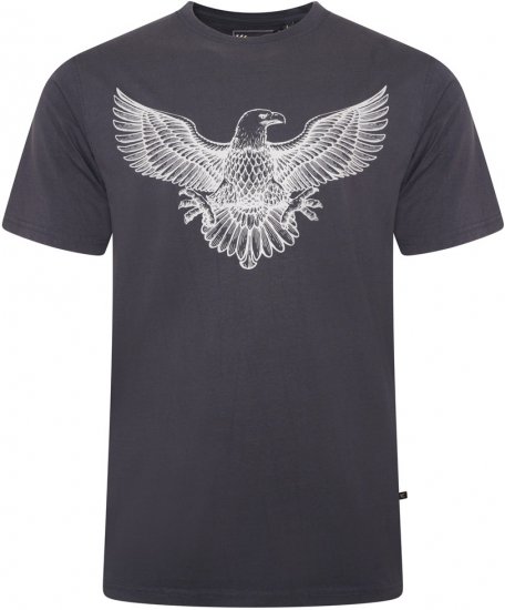Kam Jeans 5758 Eagle Print T-Shirt Indigo - Herren-T-shirts - Herren-T-Shirts in großen Größen