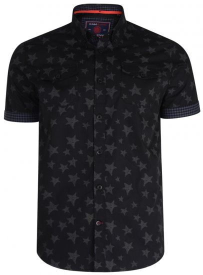 Kam Jeans 6171 Short Sleeve Shirt Charcoal - Herrenhemden - Herrenhemden in großen Größen