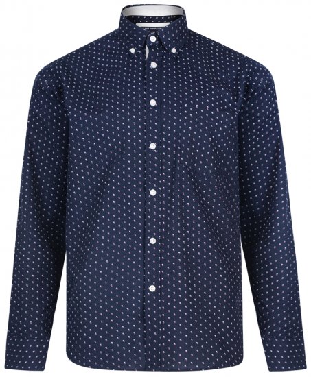 Kam Jeans 6176 Long Sleeve Shirt Navy - Herrenhemden - Herrenhemden in großen Größen