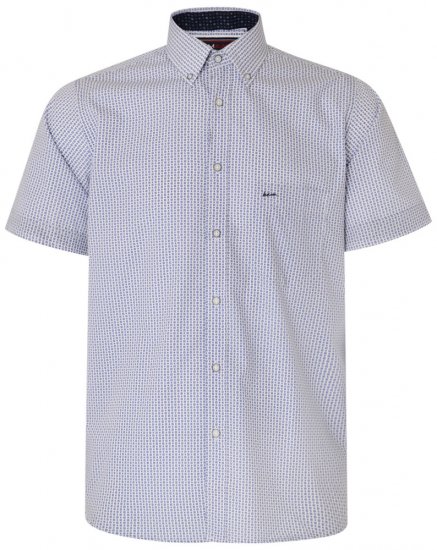 Kam Jeans 6186 Short Sleeve Shirt Blue - Herrenhemden - Herrenhemden in großen Größen