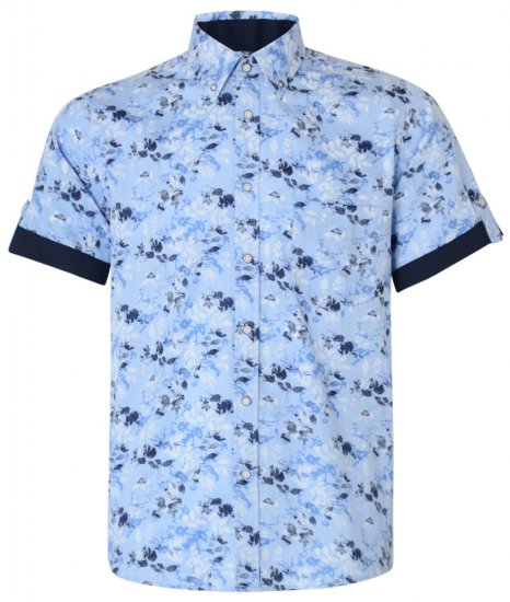 Kam Jeans 6190 Short Sleeve Shirt Blue - Herrenhemden - Herrenhemden in großen Größen
